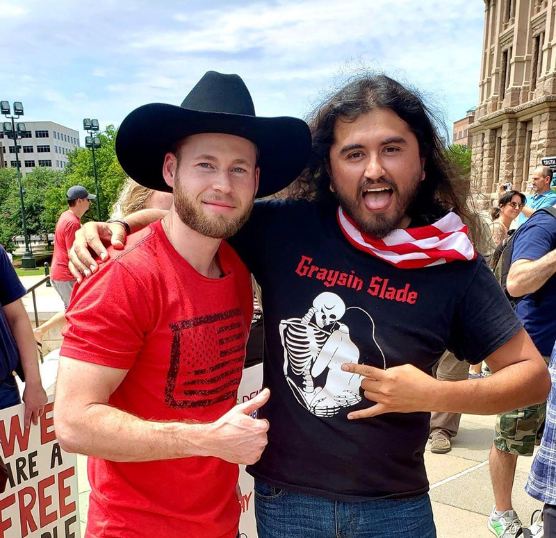 Owen Shroyer from Infowars protesting in Austin to reopen America and Texas with the Metal City Madman
