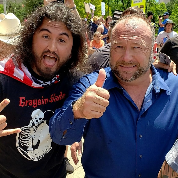 Alex Jones from Infowars in Austin protesting to reopen America and Texas with the Metal City Madman